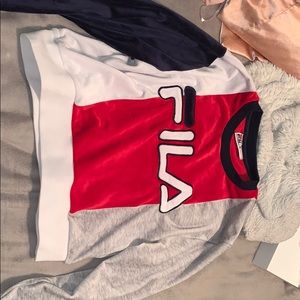 Velvet fila crop sweater
